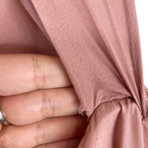 Reformation Chiffon Flutter Sleeve Square Neck Maxi Gown Dress Dusty Rose Size 0 - Picture 5 of 12